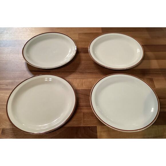 Grace Stoneware DESERT SAND 4 Salad Plates Vintage Made In Japan - Picture 3 of 9